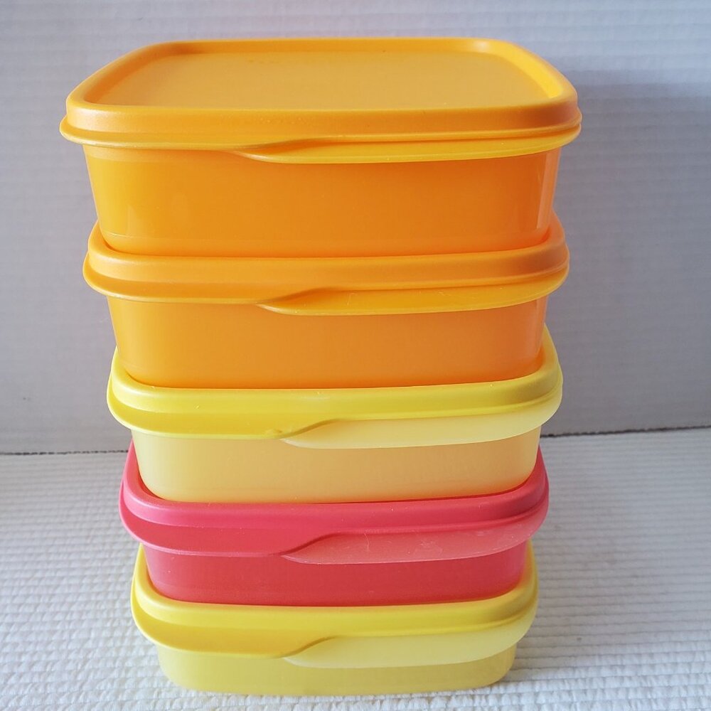 5 Tupperware Lunch Sets Lunch-it Divided Bento Boxes Lids Containers 6x6 Square